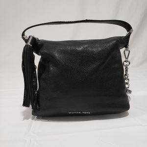 Michael Kors Black Leather Fringe Crossbody Purse